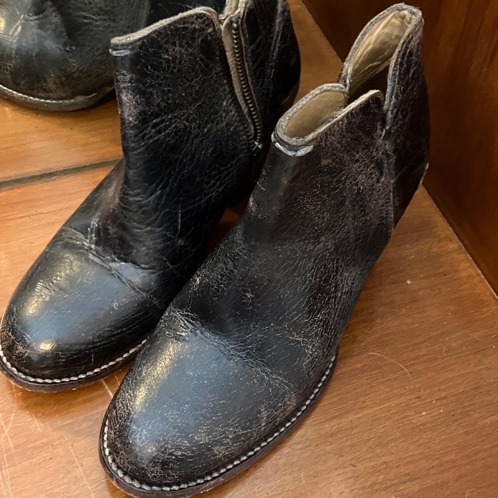 Bed Stu Black Leather Heeled Boots